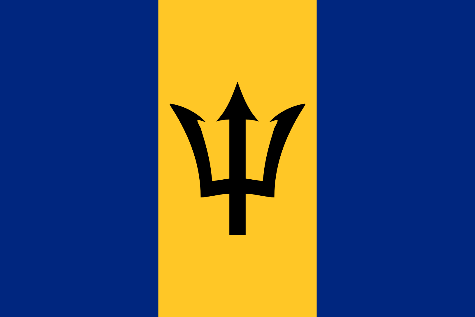 Podoba nacionalno zastavo države Barbados v resoluciji 1630x1087