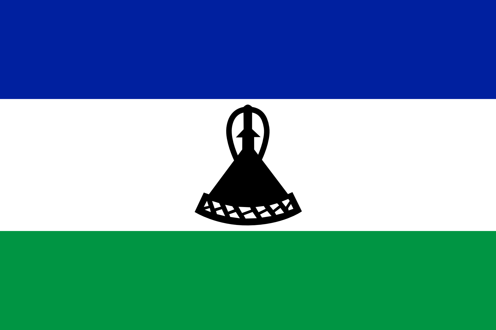 Podoba nacionalno zastavo države Lesoto v resoluciji 1630x1087