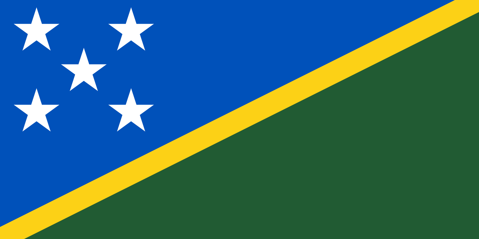 Podoba nacionalno zastavo države Salomonovi otoki v resoluciji 1630x815