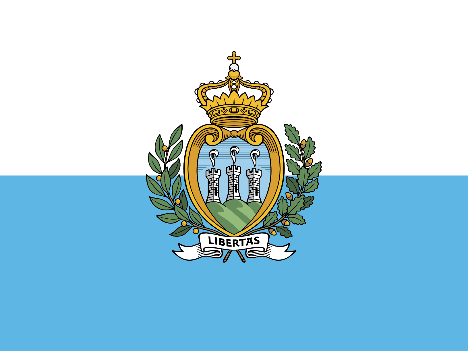 Podoba nacionalno zastavo države San Marino v resoluciji 1630x1223