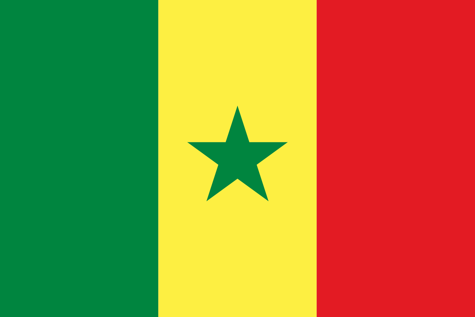 Podoba nacionalno zastavo države Senegal v resoluciji 1630x1087