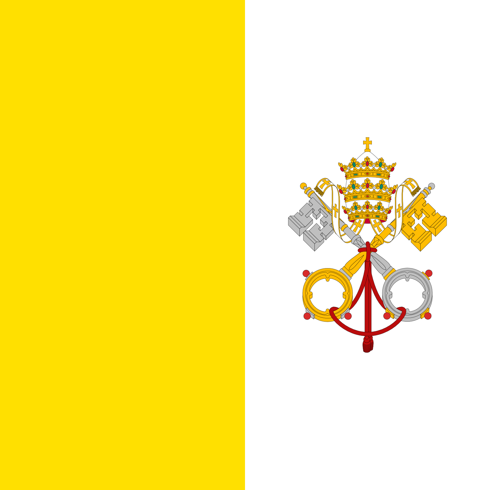 Podoba nacionalno zastavo države Vatikan v resoluciji 1630x1630